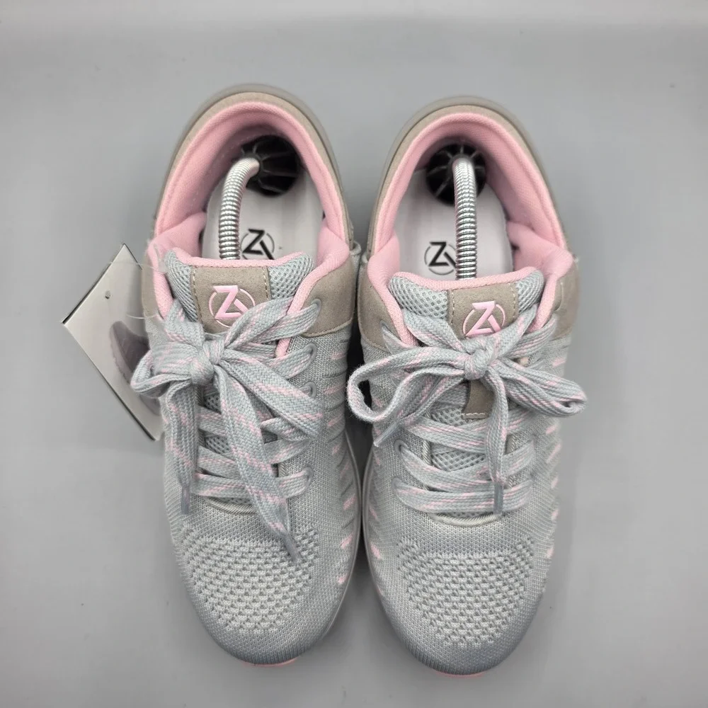 Zeba Sneakers‎ Womens 7 Gray Pink Hands Free Step In Walking Comfort Shoes NWOB
